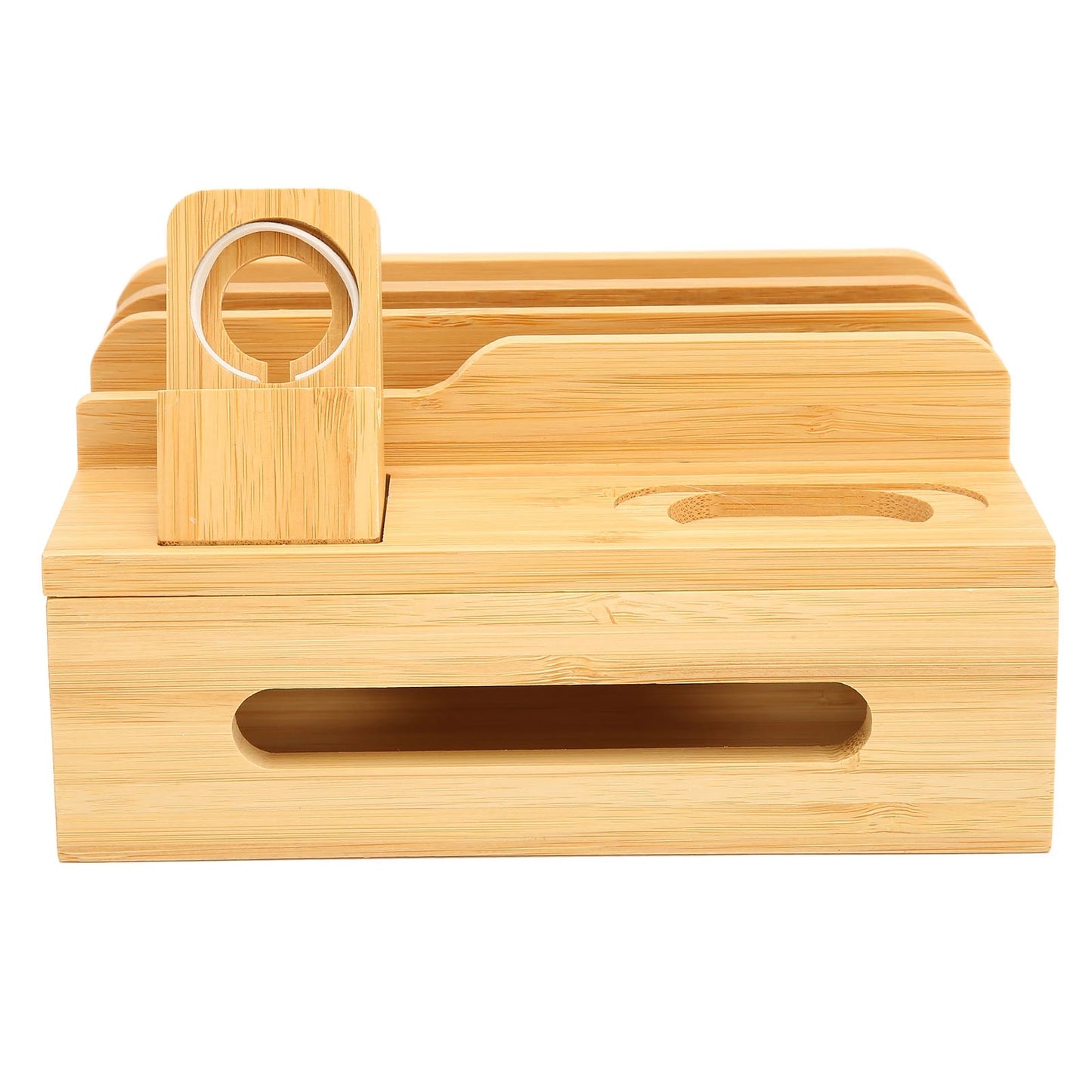 Bamboo Multi Device Charging Station Bamboo Multi Devices Charging Station Charging Dock Stand Rack for Phone Tablet Watch