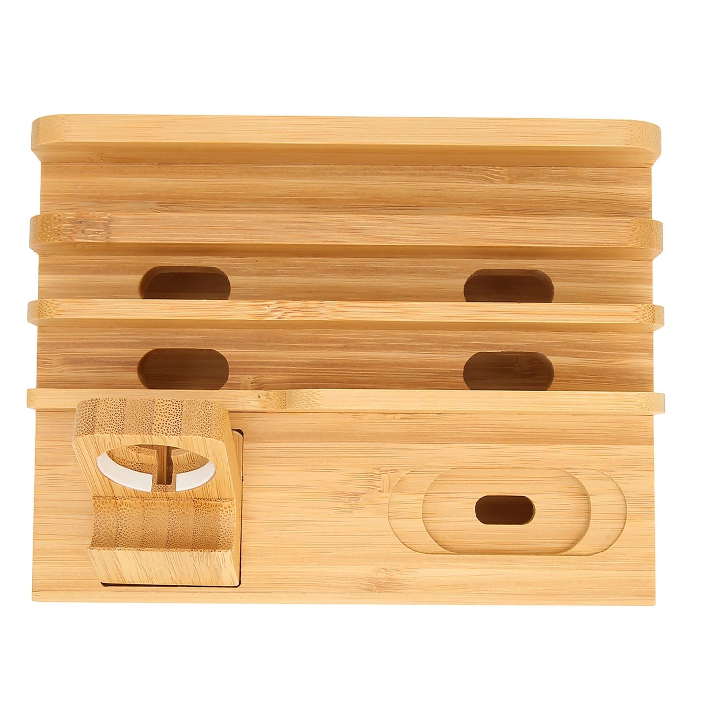 Bamboo Multi Device Charging Station Bamboo Multi Devices Charging Station Charging Dock Stand Rack for Phone Tablet Watch