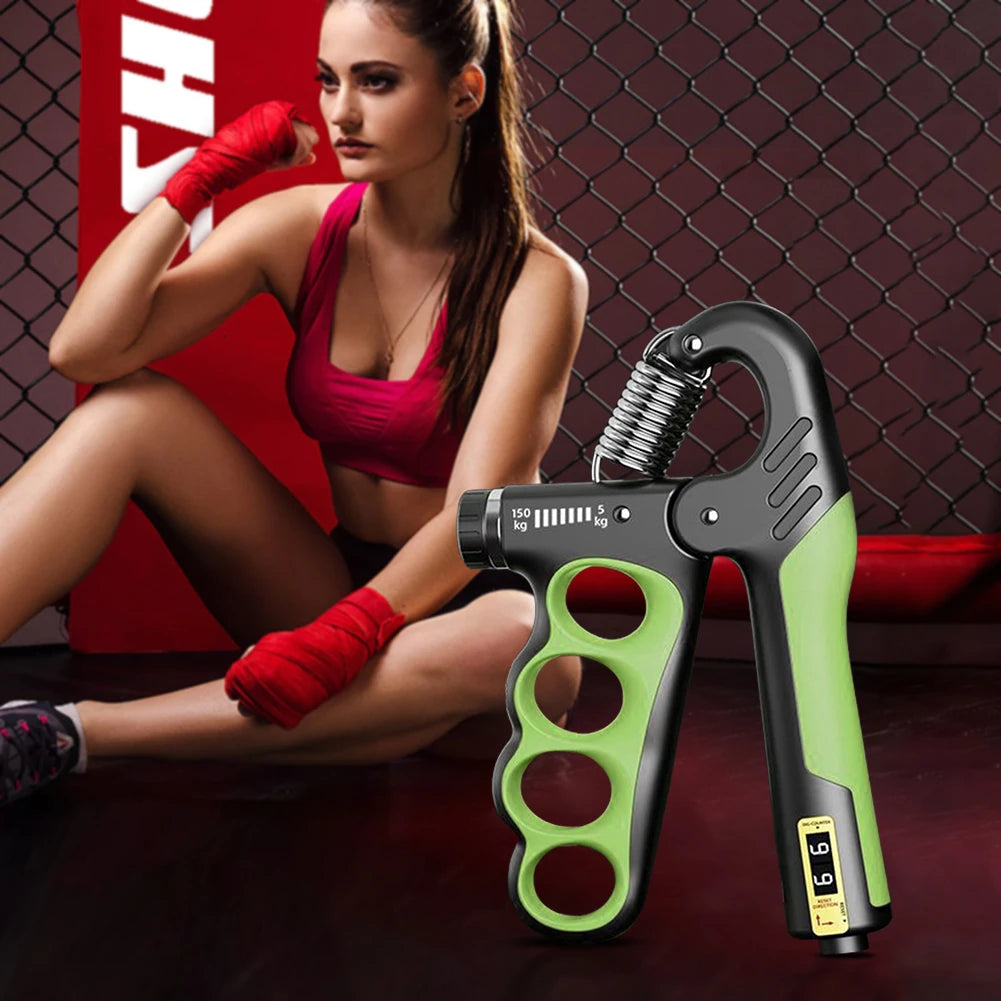 Hand Grip Strengthener 5-100Kg Adjustable Resistance Wrist Expander Anti Slip Ergonomic Hand Strength Exerciser with Counter