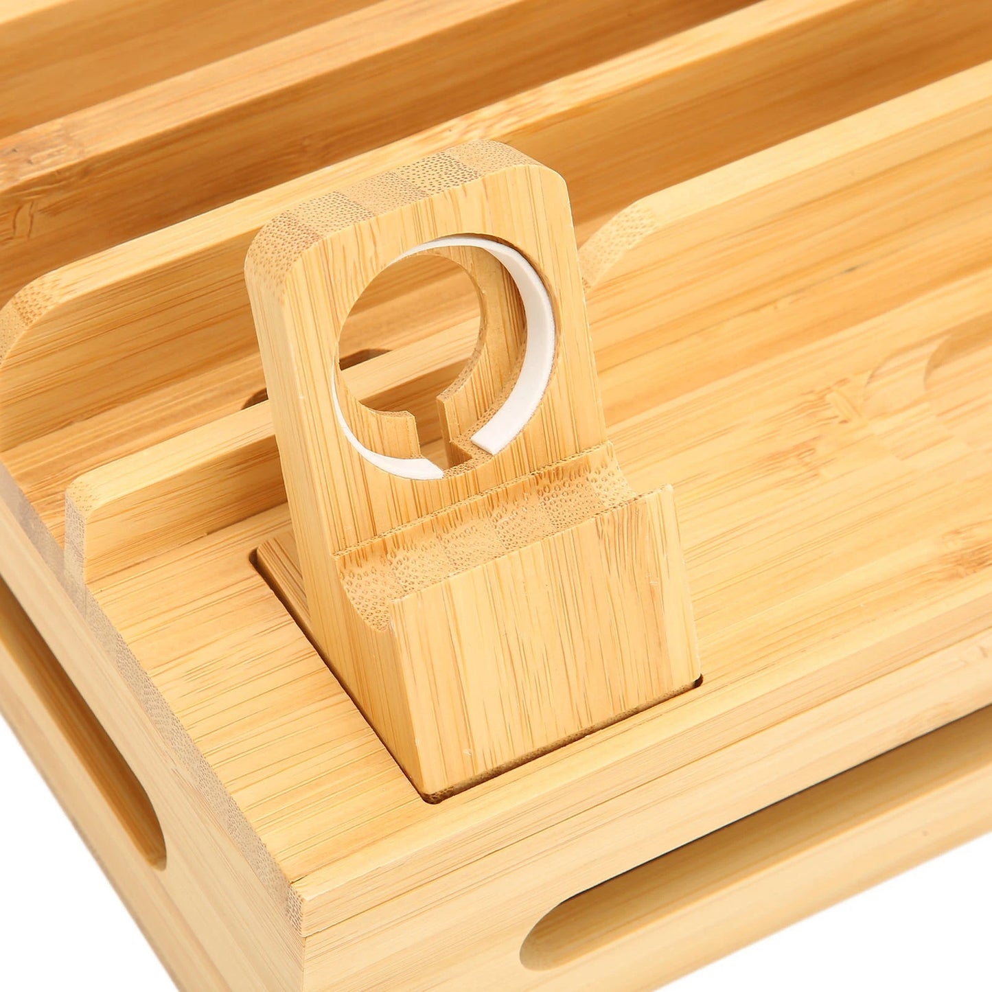 Bamboo Multi Device Charging Station Bamboo Multi Devices Charging Station Charging Dock Stand Rack for Phone Tablet Watch