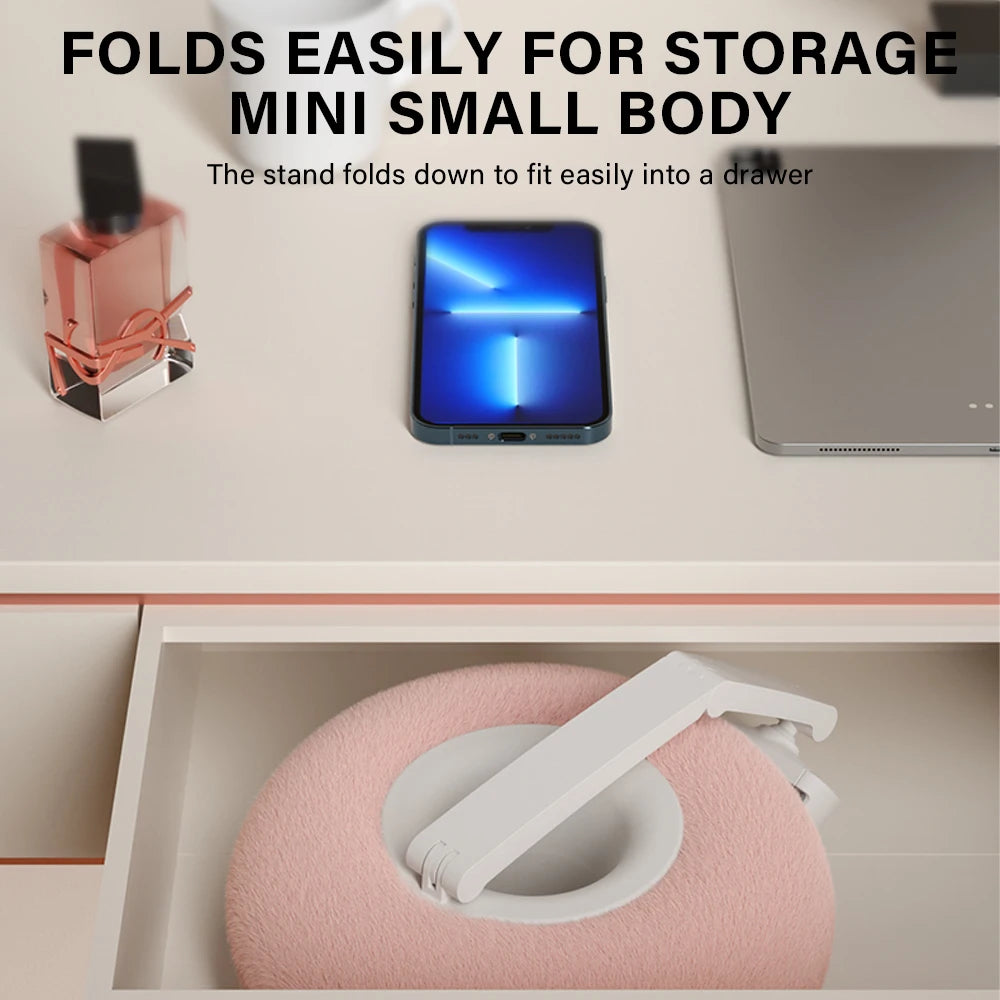 Foldable Plush Pillow Phone Stand 360° Adjustable Desktop Holder For IPhone Xiaomi Redmi Live Streaming Video Chat Lazy Bracket