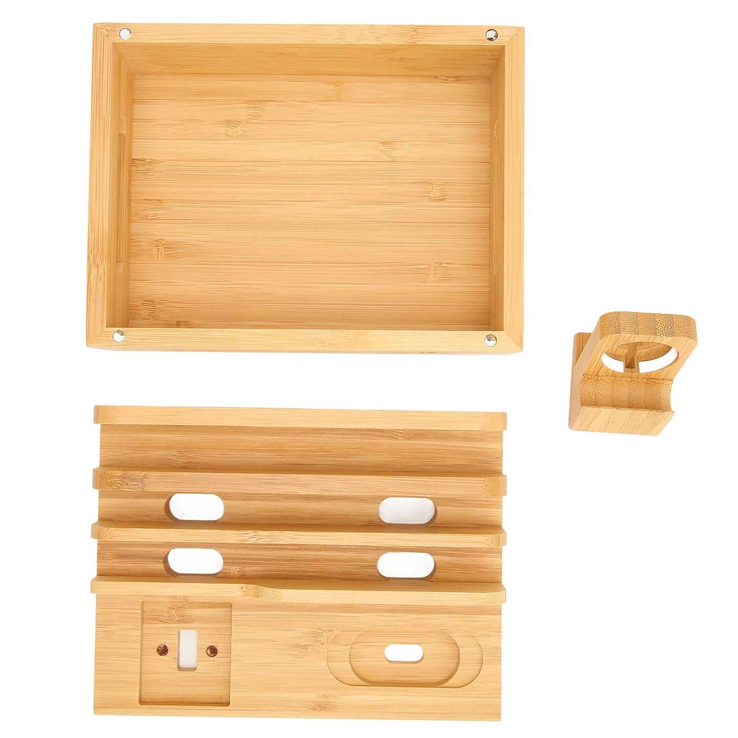 Bamboo Multi Device Charging Station Bamboo Multi Devices Charging Station Charging Dock Stand Rack for Phone Tablet Watch